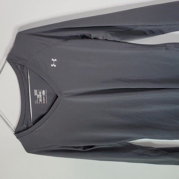 UNDER Armour heatgear gray sx fitted athletic long sleeve shirt - Picture 2 of 5